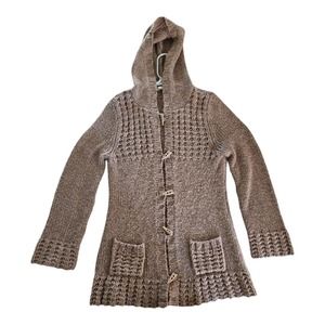 Carolyn Taylor Sweater Jacket Large Women's Hooded Casual Preppy